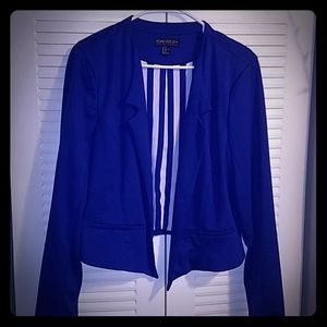 *Reposh* Cobalt Blue Strip Lined Jacket